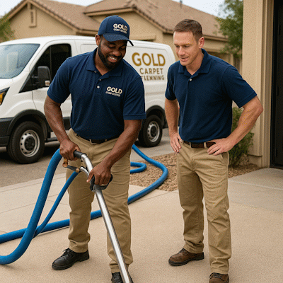 Professional carpet cleaning team working in Sun City